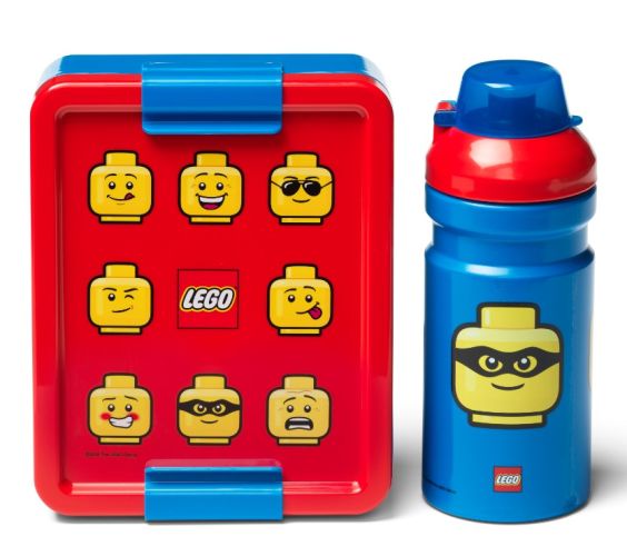 LEGO ICONIC Classic svačinový set (láhev a box) - červená/modrá