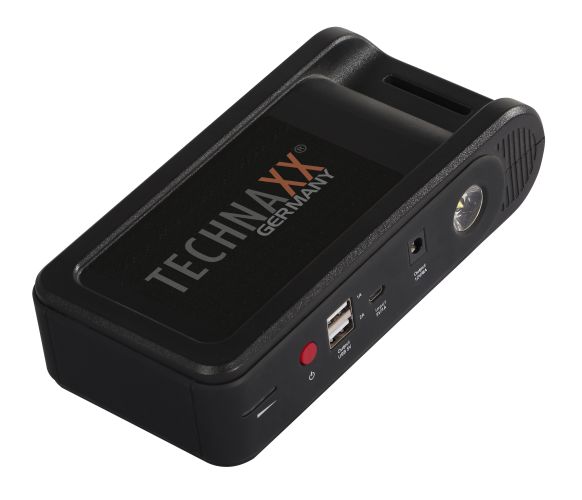 Technaxx Jump Starter, Powerbanka 3-v-1, 10000mAh, startér, nabíjení, světlo