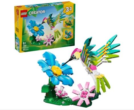 Lego Creator 3in1 divoká zvířata: barevný kolibřík (motýl, ryba)